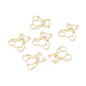 Alloy Pendants, with Crystal Rhinestone, Bear