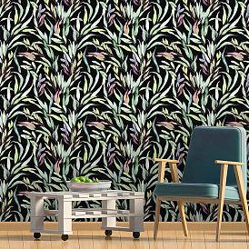 Colorful leaves self-adhesive wallpaper waterproof anti-fouling temporary wallpaper dormitory renovation matte touch background wall mural