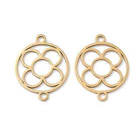 304 кольцо из нержавеющей стали с подвесками-цветками, ионное покрытие (ip)