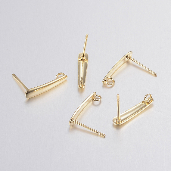 304 Stainless Steel Stud Earring Findings, with Loop