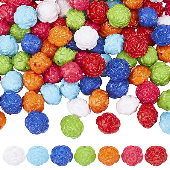 Opaque Acrylic Beads, Flower