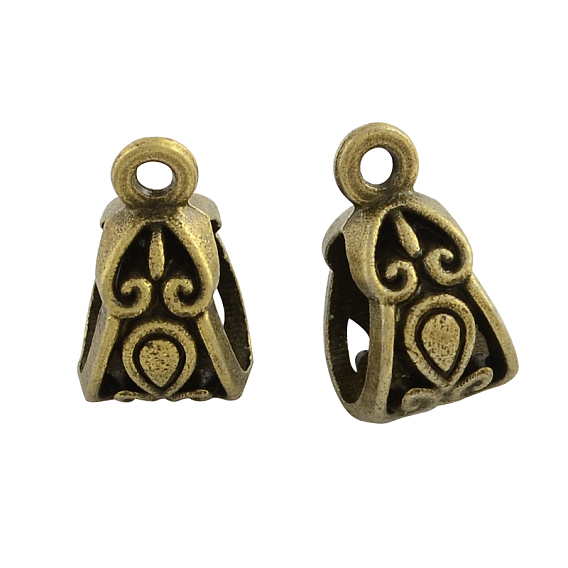 Поручни из сплава в тибетском стиле, петля под залог, шарф под залог бисера, без кадмия и без свинца, 13.5x8x8.5 мм, отверстие : 2 мм, внутренний диаметр: 6 мм, Около 980 шт / 1000 г