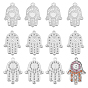 18pcs 3 Stil 304 Edelstahl-Anhänger Strass-Einstellungen, Hamsa Hand