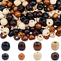 400шт 8 стили окрашенные бусины из натурального клена, баррель, без свинца