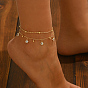 Милые и симпатичные женские браслеты на ногу с подвеской в виде звезды из прозрачного стекла и латуни