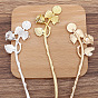 Alloy Flower Hair Sticks, Enamel and Cabochons Setting, with Loops, Long-Lasting Plated Hair Accessories for Woman