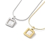Shell Square Pendant Necklaces, 304 Stainless Steel Box Chain Necklaces