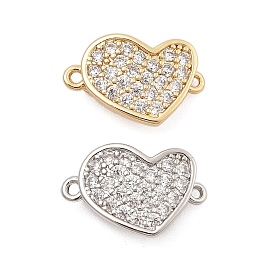 Brass Micro Pave Clear Cubic Zirconia Box Clasps, Heart