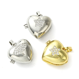 Покрытие стойки латунь микропаве прозрачные подвески из кубического циркония, долговечный, без свинца и без кадмия, сердце