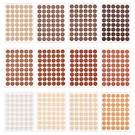 24 листы 12 цвета ПВХ самоклеящиеся заглушки для отверстий под винты наклейки, круглые наклейки с отверстием для пылезащитного чехла