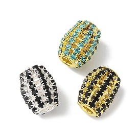 Латунные бусины со стразами , долговечный, стойки покрытие, без кадмия и без свинца, колонка