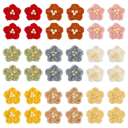 36 шт. 9 цвета, аксессуары для украшения из шерсти и цветов, с имитацией жемчуга