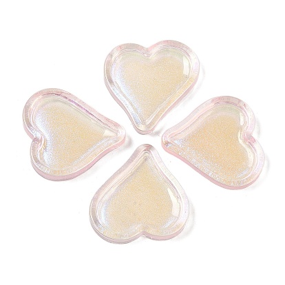 Полупрозрачная эпоксидная смола, блестящая пудра, декодирование кабошонов, сердце