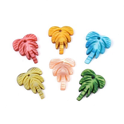 Резные подвески из натуральных пресноводных ракушек, очарование кокосового дерева, окрашенные