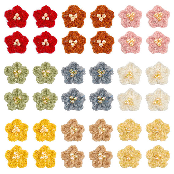 36 шт. 9 цвета, аксессуары для украшения из шерсти и цветов, с имитацией жемчуга