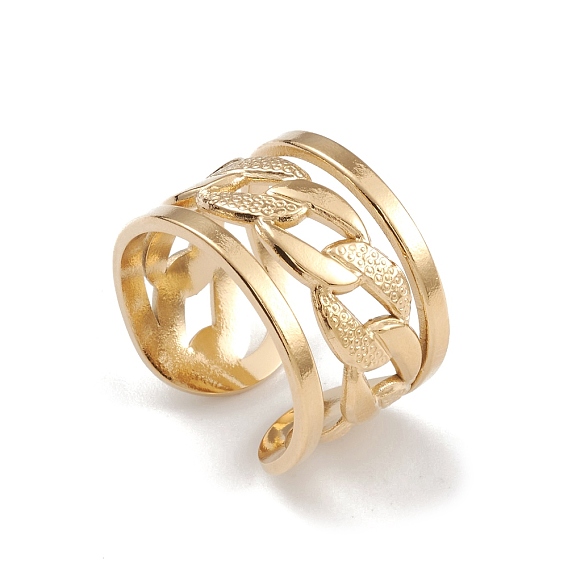 304 из нержавеющей стали манжеты кольца, кольцо с широкой полосой для женщин с полым элементом цепи