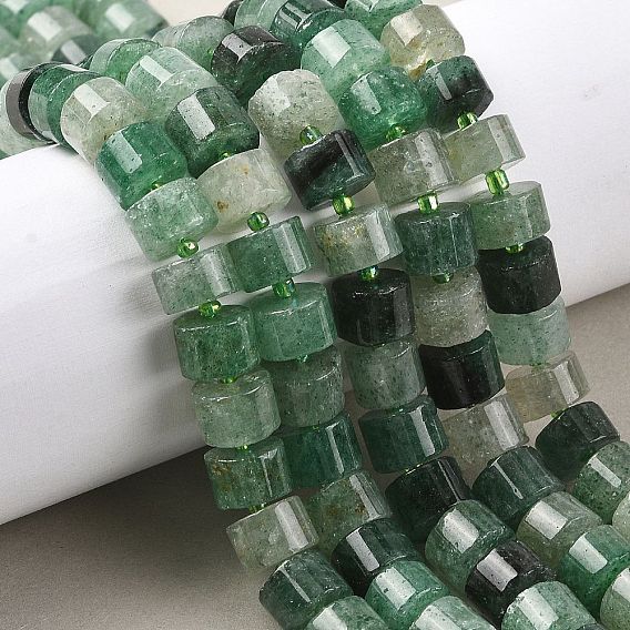 Натуральный зеленый клубника кварц бисер нити, колонка, с бисером