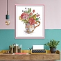 Teacup with Flower Pattern DIY Cross Stitch Beginner Kits, Stamped Cross Stitch Kit, Including 11CT Printed Cotton Fabric, Embroidery Thread & Needles, Instructions
