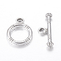 Tibetan Style Alloy Toggle Clasps, Lead Free and Cadmium Free, Ring: 15x12mm, Bar: 18.5x3.5mm, Hole: 2mm