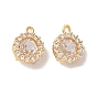 Латунные микропаве прозрачные подвески с фианитом, без никеля , круглые подвески