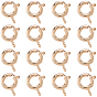 20Pcs Brass Spring Ring Clasps, Rack Plating, Nickel Free