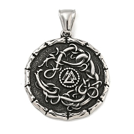 316 хирургические подвески из нержавеющей стали, плоская круглая с шармом из валькнута