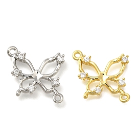 Латунные подвески из прозрачного кубического циркония, без кадмия, без никеля и без свинца, ссылки бабочки
