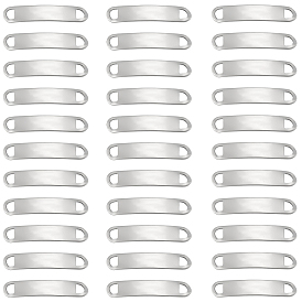 40шт. 201 звенья/соединители из нержавеющей стали, изогнутые овальные, штамповка пустой метки, не тускнеет