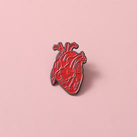 Red Heart Alloy Pin for Medical Professionals - Coat Collar Accessory Badge