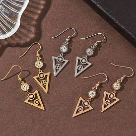 304 треугольные серьги-подвески из нержавеющей стали, ионное покрытие (ip)