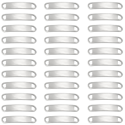 40шт. 201 звенья/соединители из нержавеющей стали, изогнутые овальные, штамповка пустой метки, не тускнеет