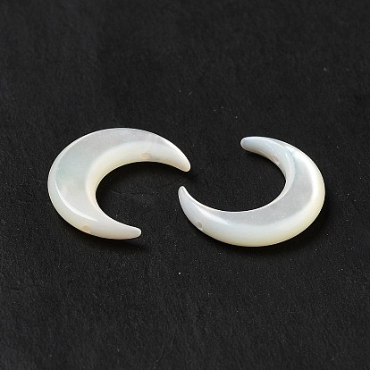Natural White Shell Connector Charms, Moon Links
