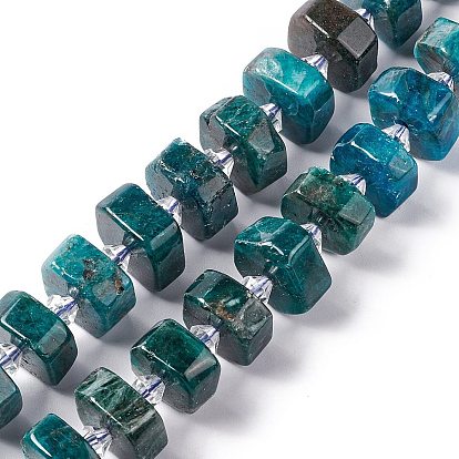 Natural Apatite Beads Strands, Faceted, Flat Round