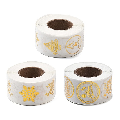 Рождественская тема самоклеящиеся рулонные этикетки-наклейки, для конвертов, пузырчатые рассылки и пакеты