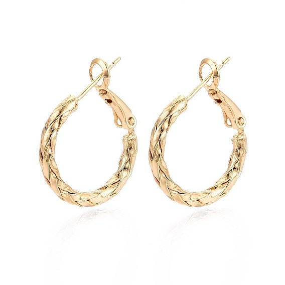 Плетеные латунные серьги-кольца, без никеля 