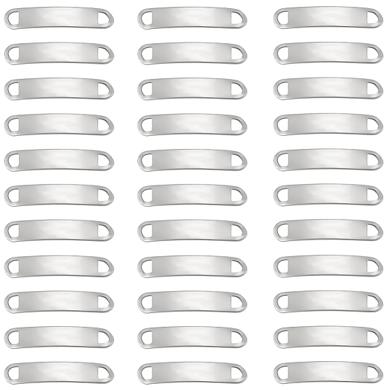 40шт. 201 звенья/соединители из нержавеющей стали, изогнутые овальные, штамповка пустой метки, не тускнеет