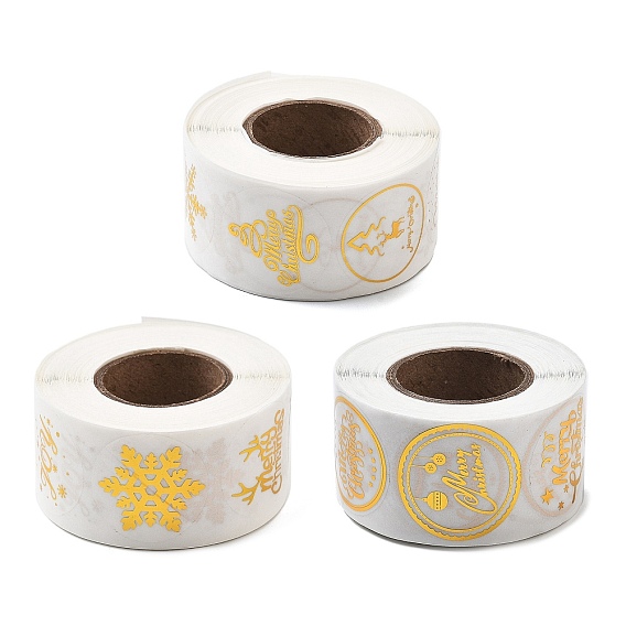 Рождественская тема самоклеящиеся рулонные этикетки-наклейки, для конвертов, пузырчатые рассылки и пакеты