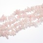 Природного розового кварца нитей бисера, самородки, 9~22x4~10 мм, отверстие : 1 мм, о 15.7 дюйме