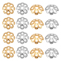 40Pcs 2 Colors 304 Stainless Steel Bead Caps, Flower, Multi-Petal