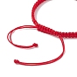 Nylon Thread Braided Bead Adjustable Bracelets, with Alloy Enamel Heart, for Women