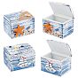 2Pcs 2 Style Wood Box, Flip Cover Box, with Resin Ship, Rectangle