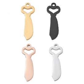 304 colgantes de acero inoxidable, corbata con colgantes en forma de corazón, Pulido