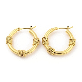 Rack Plating Brass Hoop Earrings, Long-Lasting Plated, Cadmium Free & Lead Free