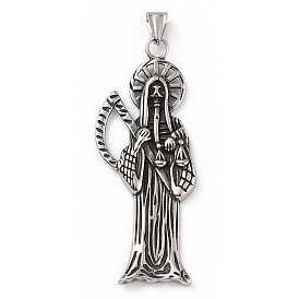 304 Stainless Steel Pendants, with 201 Stainless Steel Snap on Bails, God of Death Charm