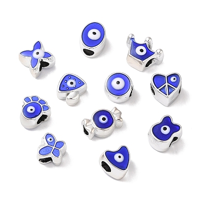 Ccb пластиковые эмалированные европейские бусины, бусины с большим отверстием, светло-синий