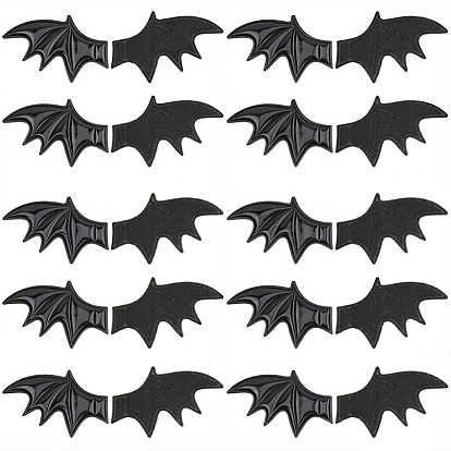 80Pcs 2 Styles Imitation Leather Evil Wings Ornament Accessories, for DIY Hair Accessories, Halloween Theme Clothes, Left/Right