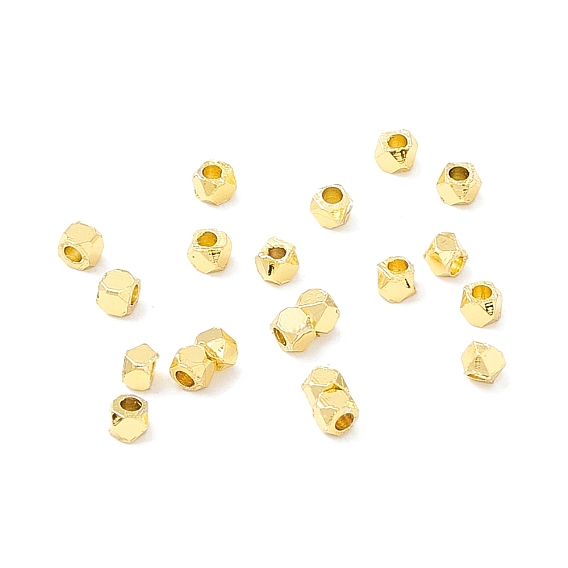 Brass Beads, Long-Lasting Plated, Cube