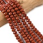 Нити из бисера натуральный красный яшма, граненые, рондель