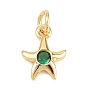 Латунные микро проложить кубического циркония подвески, прелести морская звезда, долговечный, стойки покрытие, без свинца и без кадмия