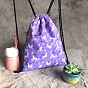 Printed Polyester Drawstring Bag, Rectangular Backpack for Women